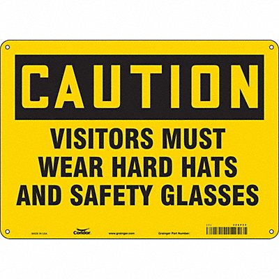 CONDOR 468P50 Safety Sign 10 inx14 in Aluminum