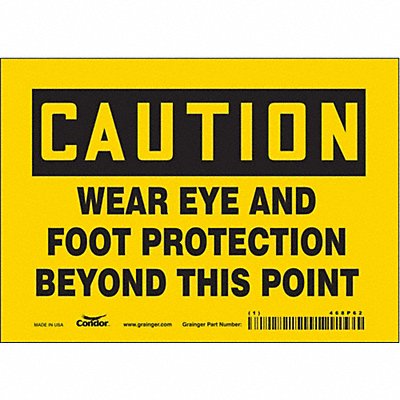 CONDOR 468P62 Safety Sign 5 inx7 in Vinyl