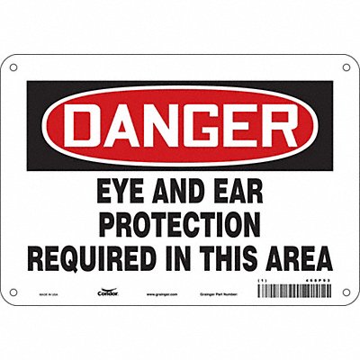 CONDOR 468P93 Safety Sign 7 in x 10 in Aluminum