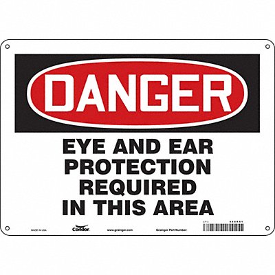 CONDOR 468R01 Safety Sign 10 in x 14 in Aluminum