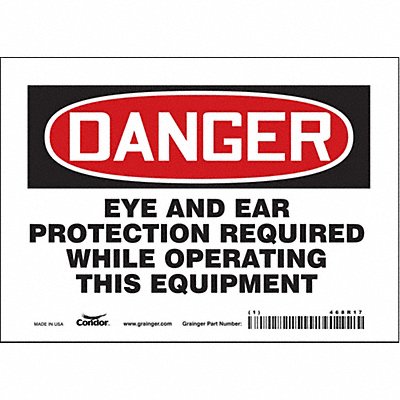 CONDOR 468R17 Safety Sign 5 in x 7 in Vinyl