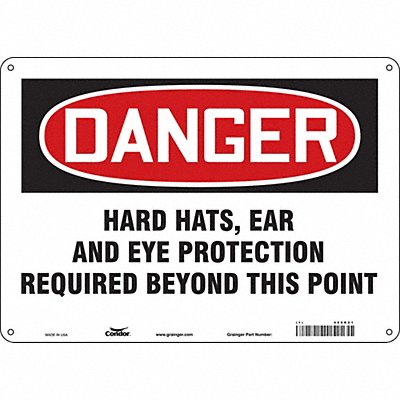 CONDOR 468R21 Safety Sign 10 in x 14 in Aluminum