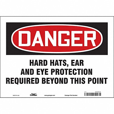CONDOR 468R25 Safety Sign 10 inx14 in Vinyl