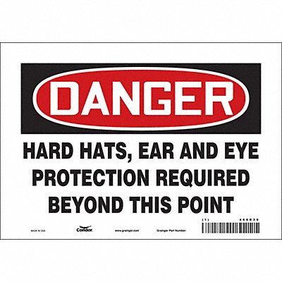 CONDOR 468R39 Safety Sign 7 in x 10 in Vinyl
