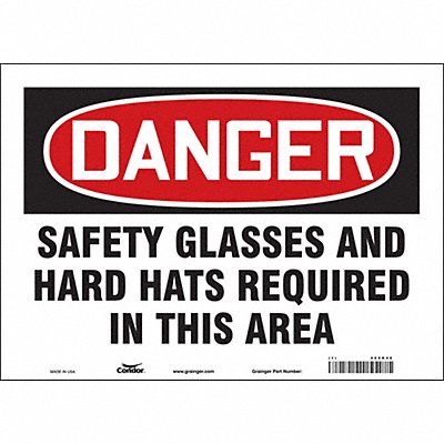 CONDOR 468R46 Safety Sign 10 in x 14 in Vinyl