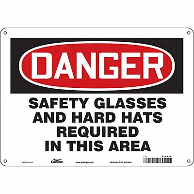 CONDOR 468R48 Safety Sign 10 in x 14 in Aluminum