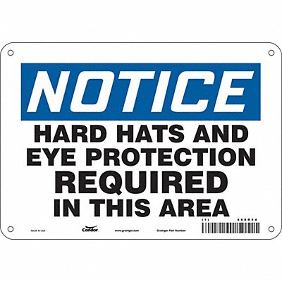 CONDOR 468R54 Safety Sign 7 in x 10 in Aluminum