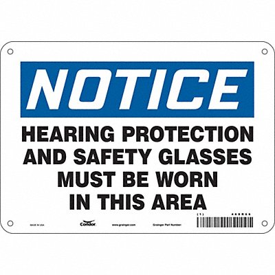 CONDOR 468R66 Safety Sign 7 in x 10 in Aluminum
