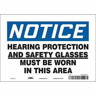 CONDOR 468R77 Safety Sign 7 in x 10 in Vinyl