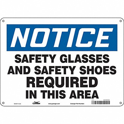 CONDOR 468R82 Safety Sign 10 inx14 in Polyethylene