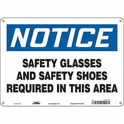 CONDOR 468R86 Safety Sign 10 in x 14 in Aluminum