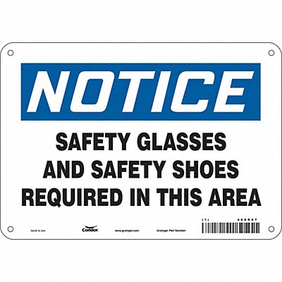 CONDOR 468R87 Safety Sign 7 inx10 in Polyethylene