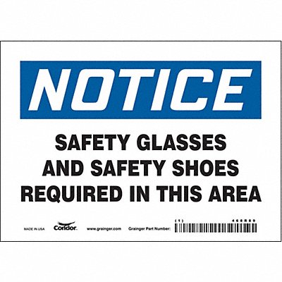 CONDOR 468R89 Safety Sign 5 inx7 in Vinyl