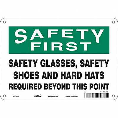 CONDOR 468R98 Safety Sign 7 in x 10 in Aluminum
