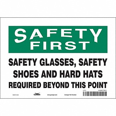 CONDOR 468T03 Safety Sign 7 in x 10 in Vinyl