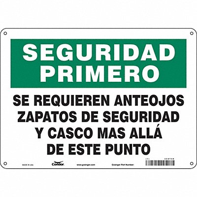 CONDOR 468T08 Safety Sign 10 in x 14 in Aluminum