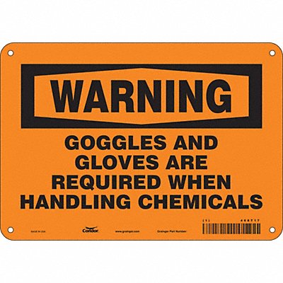 CONDOR 468T17 Safety Sign 7 in x 10 in Aluminum
