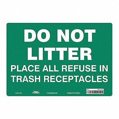 CONDOR 468T32 Safety Sign 10 in x 14 in Aluminum