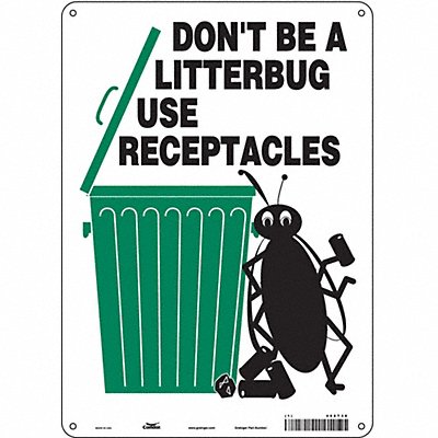 CONDOR 468T38 Safety Sign 14 in x 10 in Aluminum