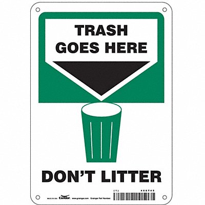 CONDOR 468T45 Safety Sign 10 in x 7 in Polyethylene