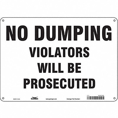 CONDOR 468T62 Safety Sign 10 in x 14 in Aluminum