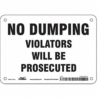 CONDOR 468T67 Safety Sign 5 in x 7 in Vinyl