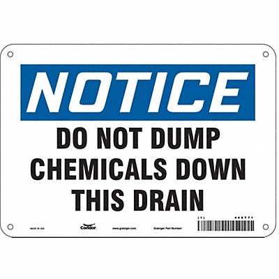 CONDOR 468T71 Safety Sign 7 in x 10 in Aluminum