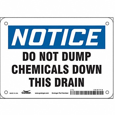 CONDOR 468T74 Safety Sign 5 in x 7 in Polyethylene