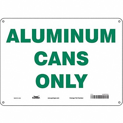 CONDOR 468T94 K0970 Safety Sign 10 in x 14 in Aluminum