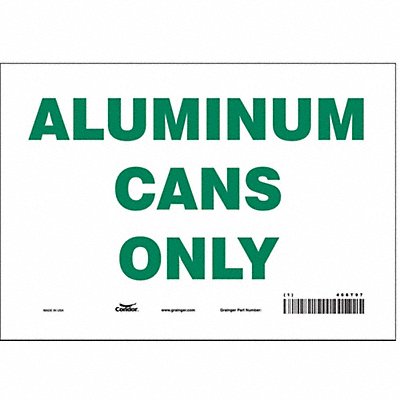 CONDOR 468T97 K0970 Safety Sign 7 in x 10 in Vinyl