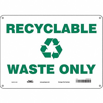 CONDOR 468U13 Safety Sign 10 in x 14 in Aluminum