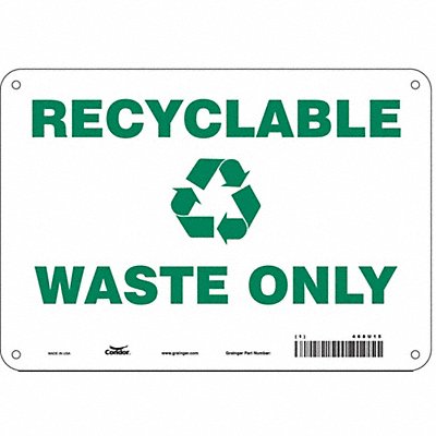 CONDOR 468U15 Safety Sign 7 in x 10 in Polyethylene