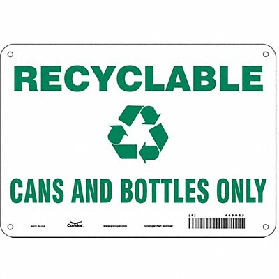 CONDOR 468U22 Safety Sign 7 in x 10 in Polyethylene