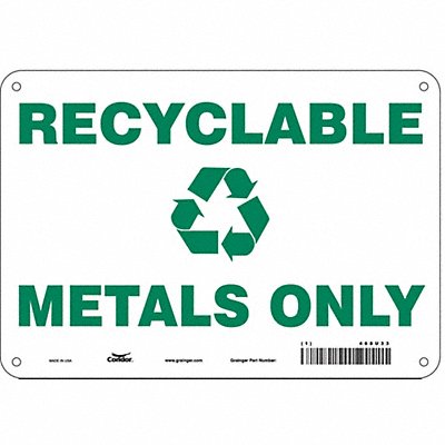 CONDOR 468U33 Safety Sign 7 in x 10 in Aluminum