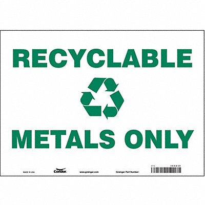 CONDOR 468U39 Safety Sign 10 in x 14 in Vinyl