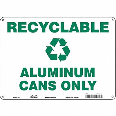 CONDOR 468U41 Safety Sign 10 in x 14 in Aluminum