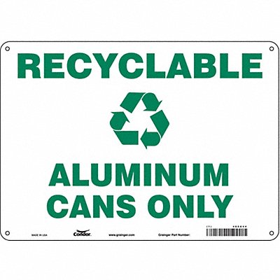 CONDOR 468U44 Safety Sign 10 in x 14 in Polyethylene