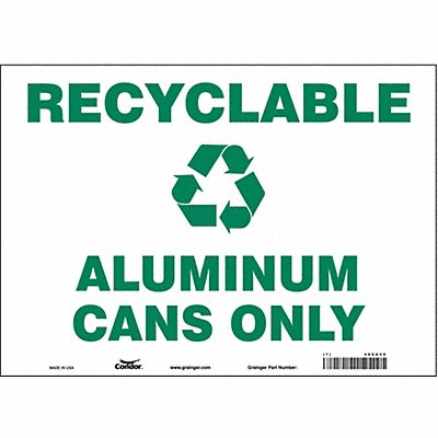 CONDOR 468U46 Safety Sign 10 in x 14 in Vinyl