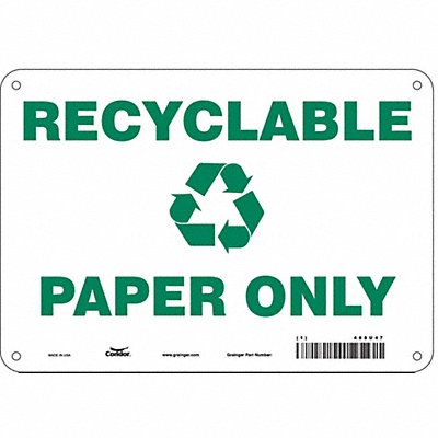 CONDOR 468U47 Safety Sign 7 in x 10 in Aluminum