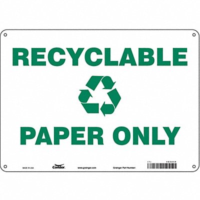 CONDOR 468U48 Safety Sign 10 in x 14 in Aluminum