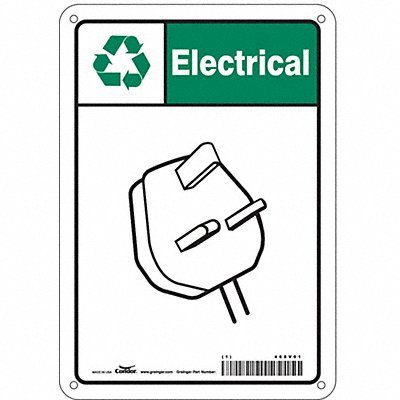 CONDOR 468V01 Safety Sign 10 in x 7 in Polyethylene