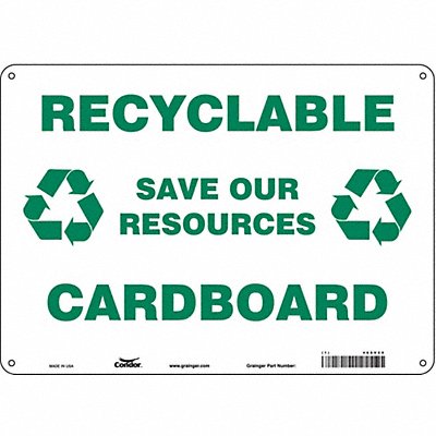 CONDOR 468V20 Safety Sign 10 in x 14 in Aluminum