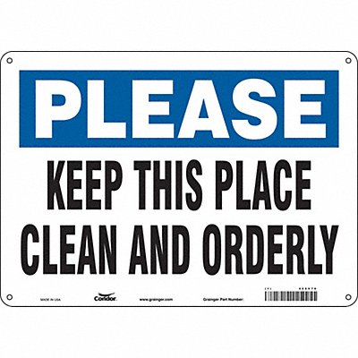 CONDOR 468V70 Safety Sign 10 in x 14 in Aluminum