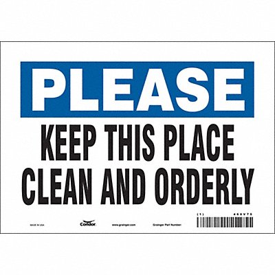 CONDOR 468V75 Safety Sign 7 in x 10 in Vinyl