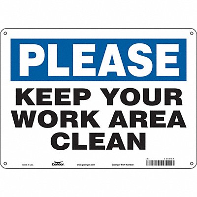 CONDOR 468W07 Safety Sign 10 in x 14 in Aluminum