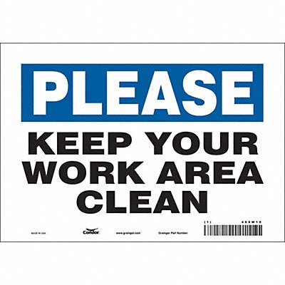 CONDOR 468W10 Safety Sign 7 in x 10 in Vinyl