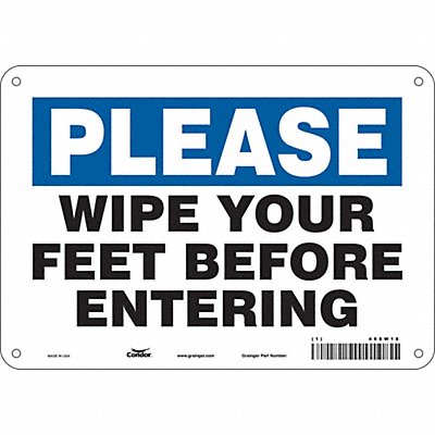 CONDOR 468W18 Safety Sign 7 in x 10 in Aluminum
