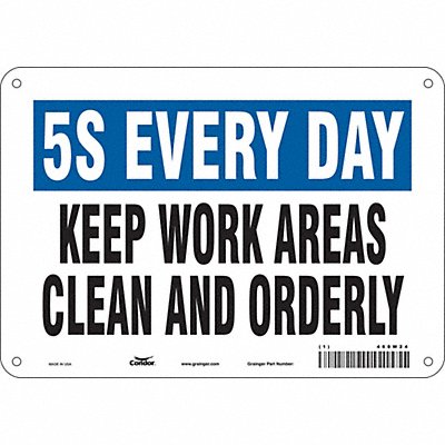 CONDOR 468W24 Safety Sign 7 in x 10 in Aluminum