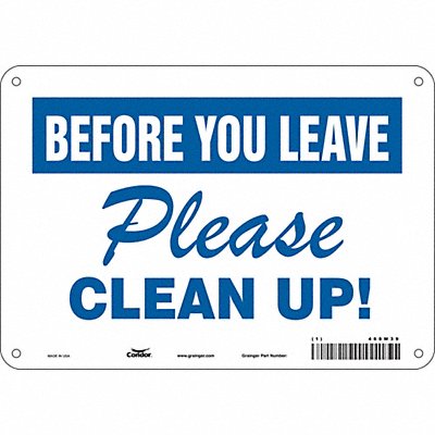 CONDOR 468W39 Safety Sign 7 in x 10 in Aluminum