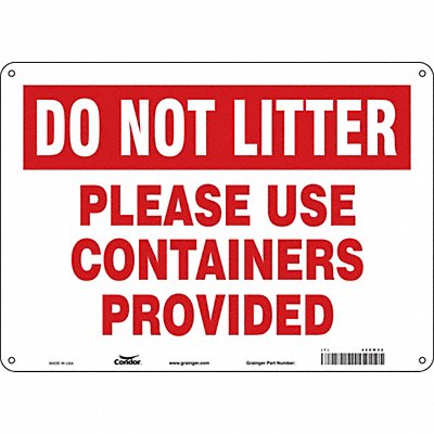 CONDOR 468W52 Safety Sign 10 in x 14 in Aluminum